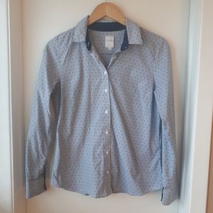 Navy-White Polka Dot Shirt - Twik - M